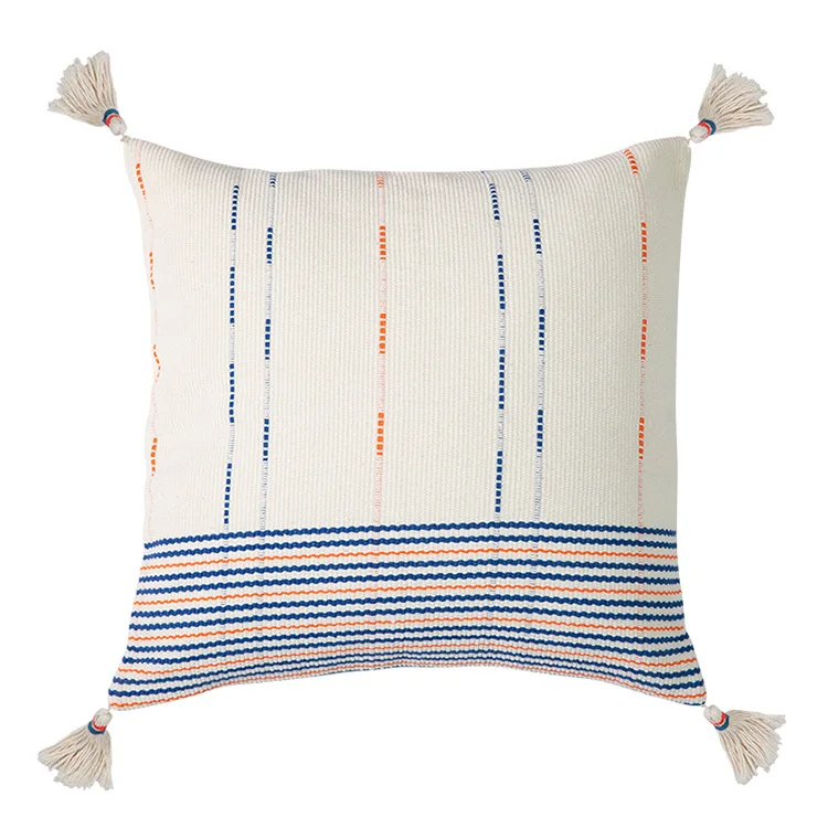 

Cotton Cushion Cover with Four Cornered Tassels, Sofa Protectors, Living Room Decor, Nordic Pillows, 45*45