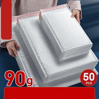 50PCS Bubble Mailers Wholesale White Padded Envelope for Packaging Mailing Gift Self Seal Shipping Bags Padding Black and Pink 1