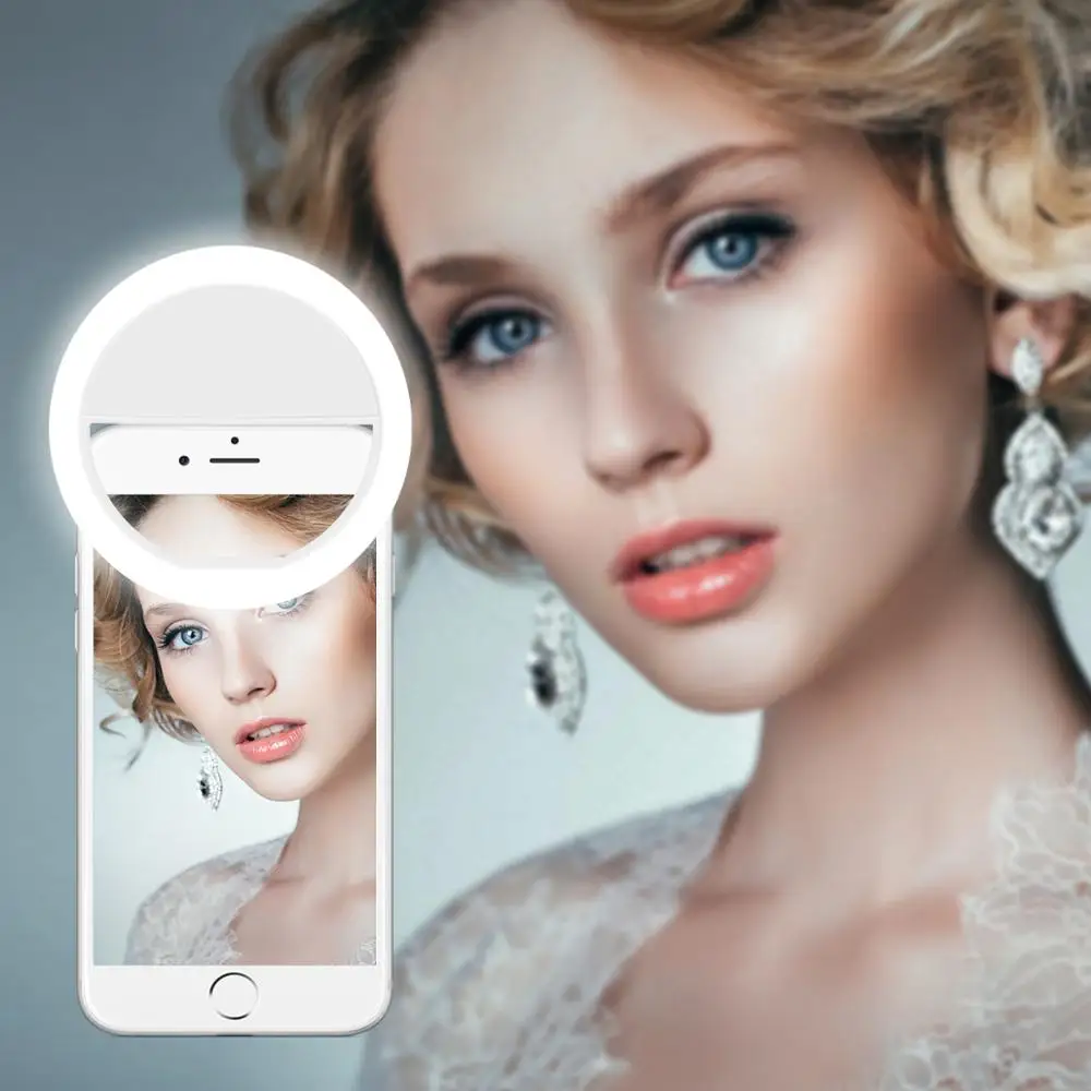 

Portable LED Selfie Ring Light Cell Phone Fill Light Beauty Flash Lens Clip-on Flash for Cell Phone Selfie Fill Light