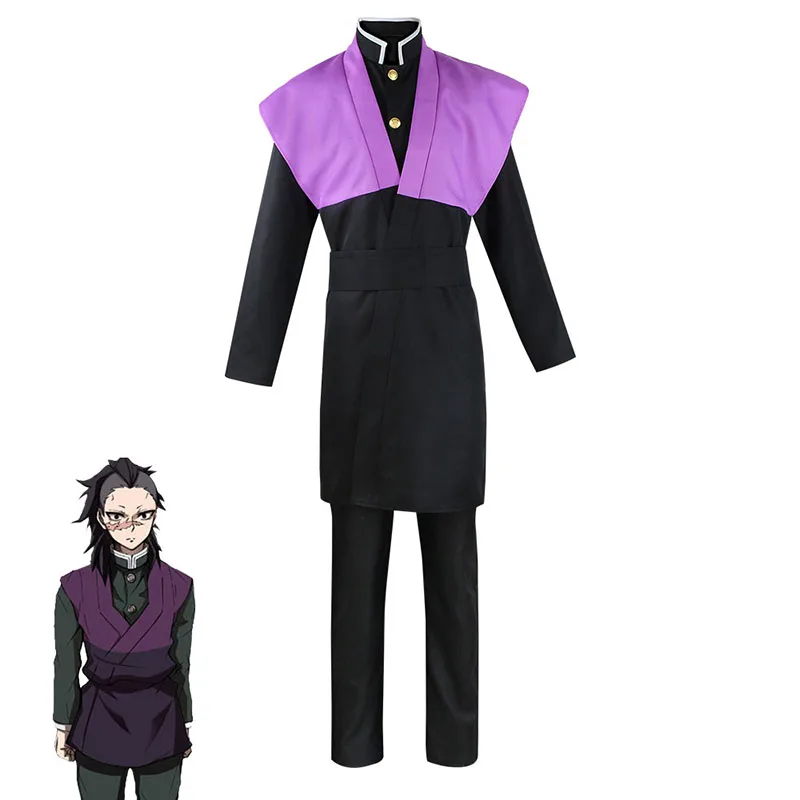

Anime Demon Slayer Shinazugawa Genya Cosplay Costume Uniforms Cloak Outfits Halloween Party Clothing Role Play Suit Full Set