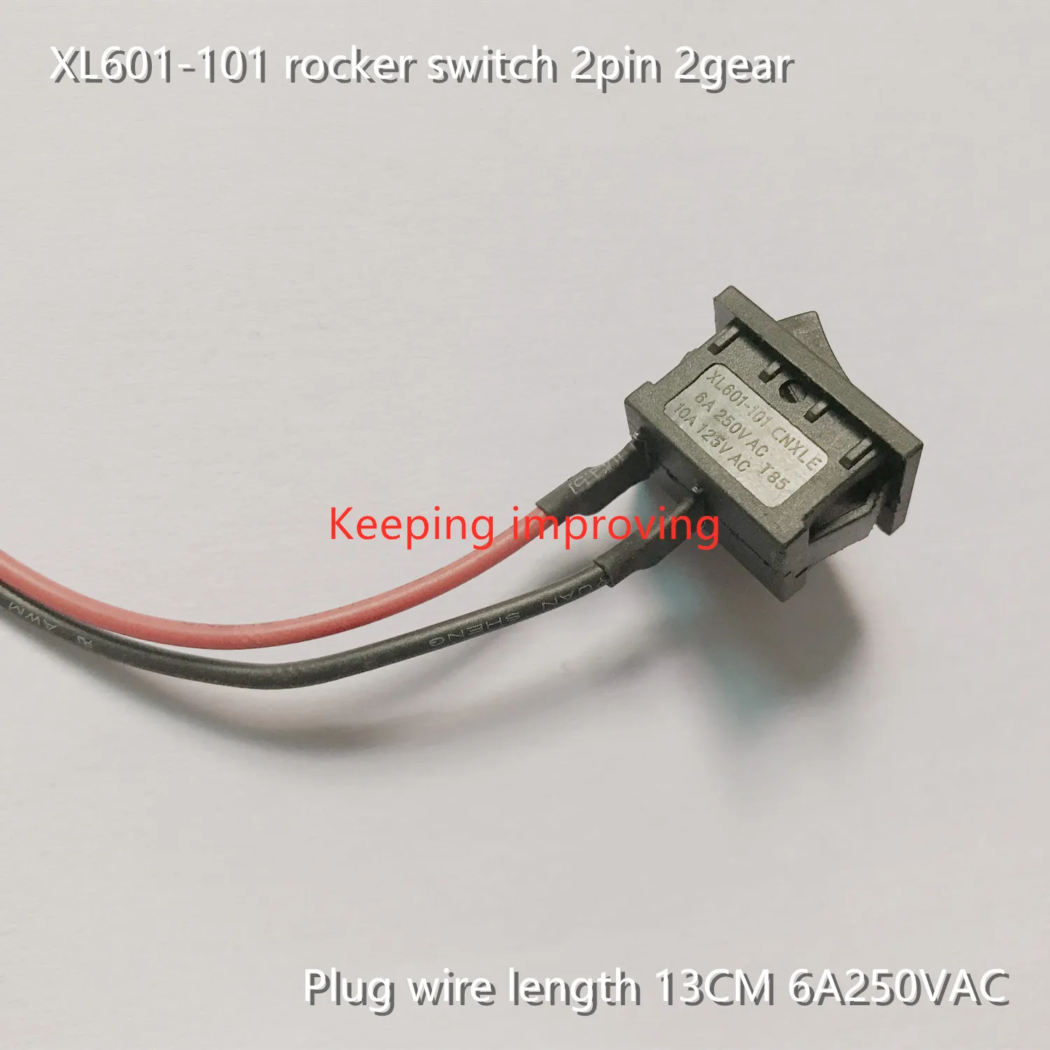 Оригинальный новый 100% Φ клавишный выключатель 2pin 2gear plug wire длиной 13 см 6A250VAC
