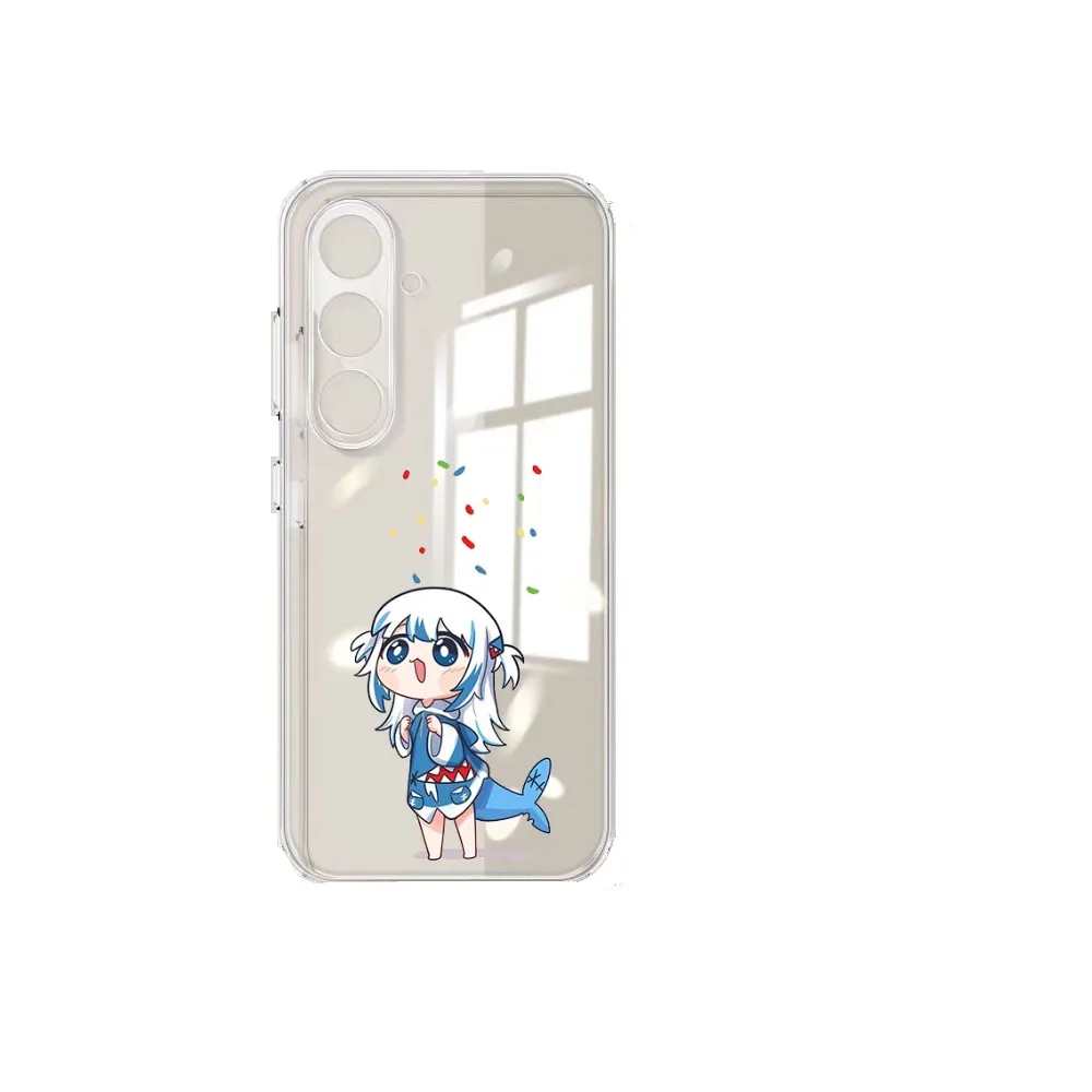 Чехол для телефона Anime Hololive Gawr Gura Samsung Galaxy A52 A12 A51 S21 Edge S22 ULTRA S23 S20LITE Plus Ultra Transparent Cover