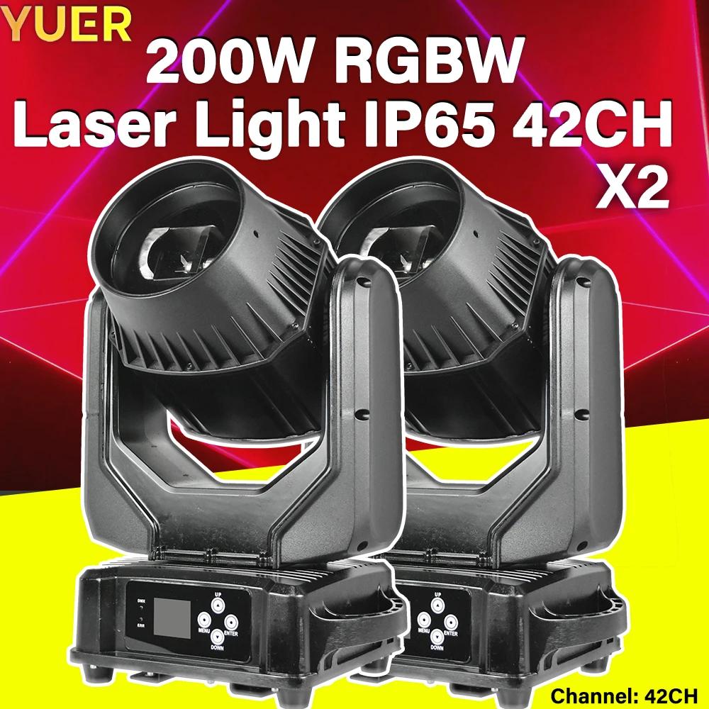 YUER 200W RGBW Лазерные Лампы XY магнитное кодирование IP65 ЖК-дисплей. Идеально подходит