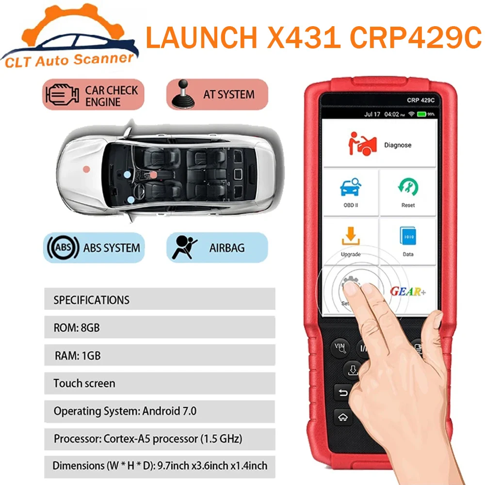 LAUNCH X431 CRP429C CRP429 C OBD2 сканер двигателя/ABS/SRS/AT 4 системный сканер считыватель кодов приблизительно для бесплатного обновления PK CRP123