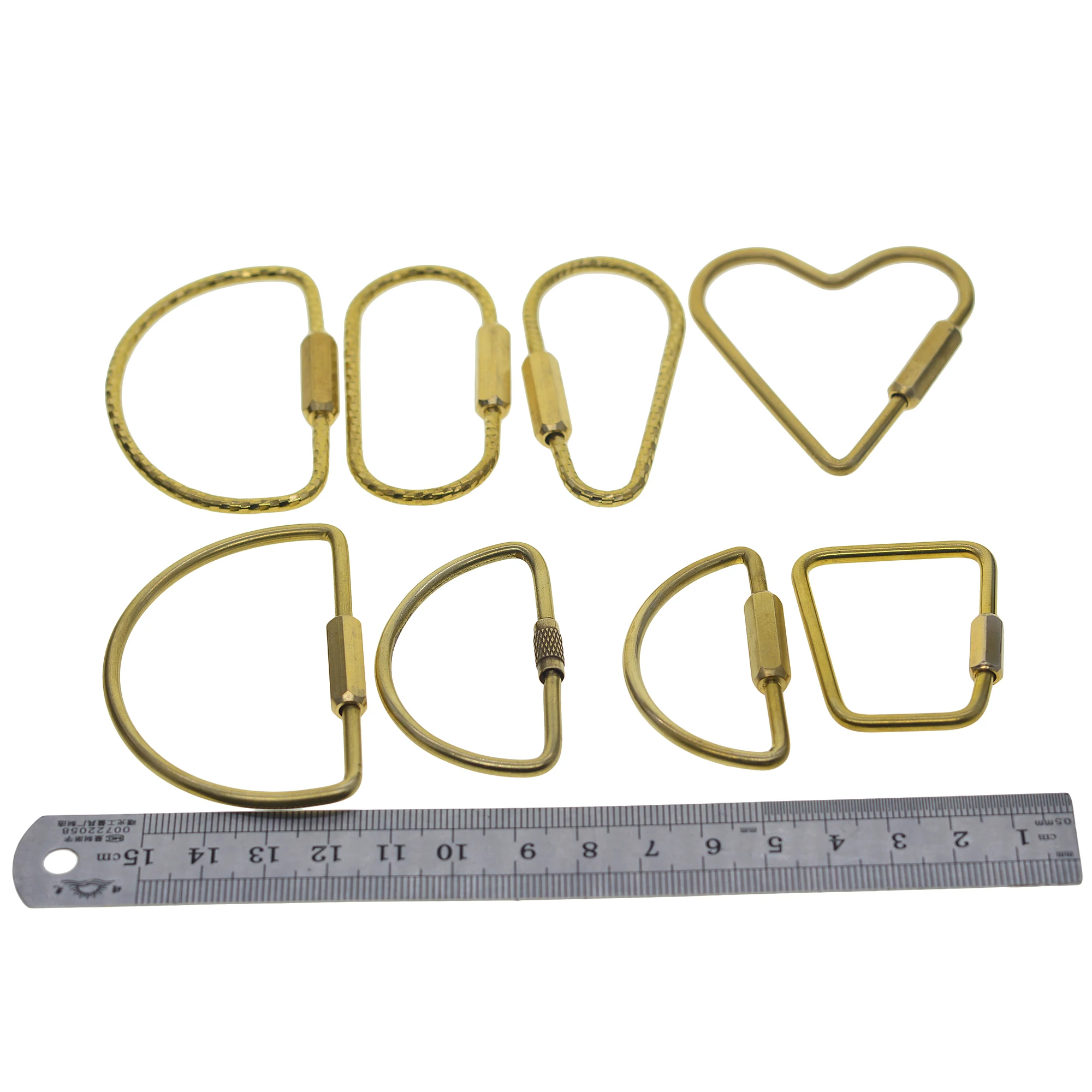 Заказ на заказ из твердой латуни 40P и 30 г винтовой замок карабин кольцо для ключей