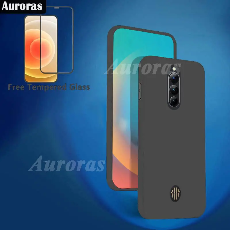 Auroras For ZTE Nubia RedMagic 8 Pro Plus Case Protection Soft Silicone Matte Cover For Red Magic 8 Pro Plus Screen Glass Film