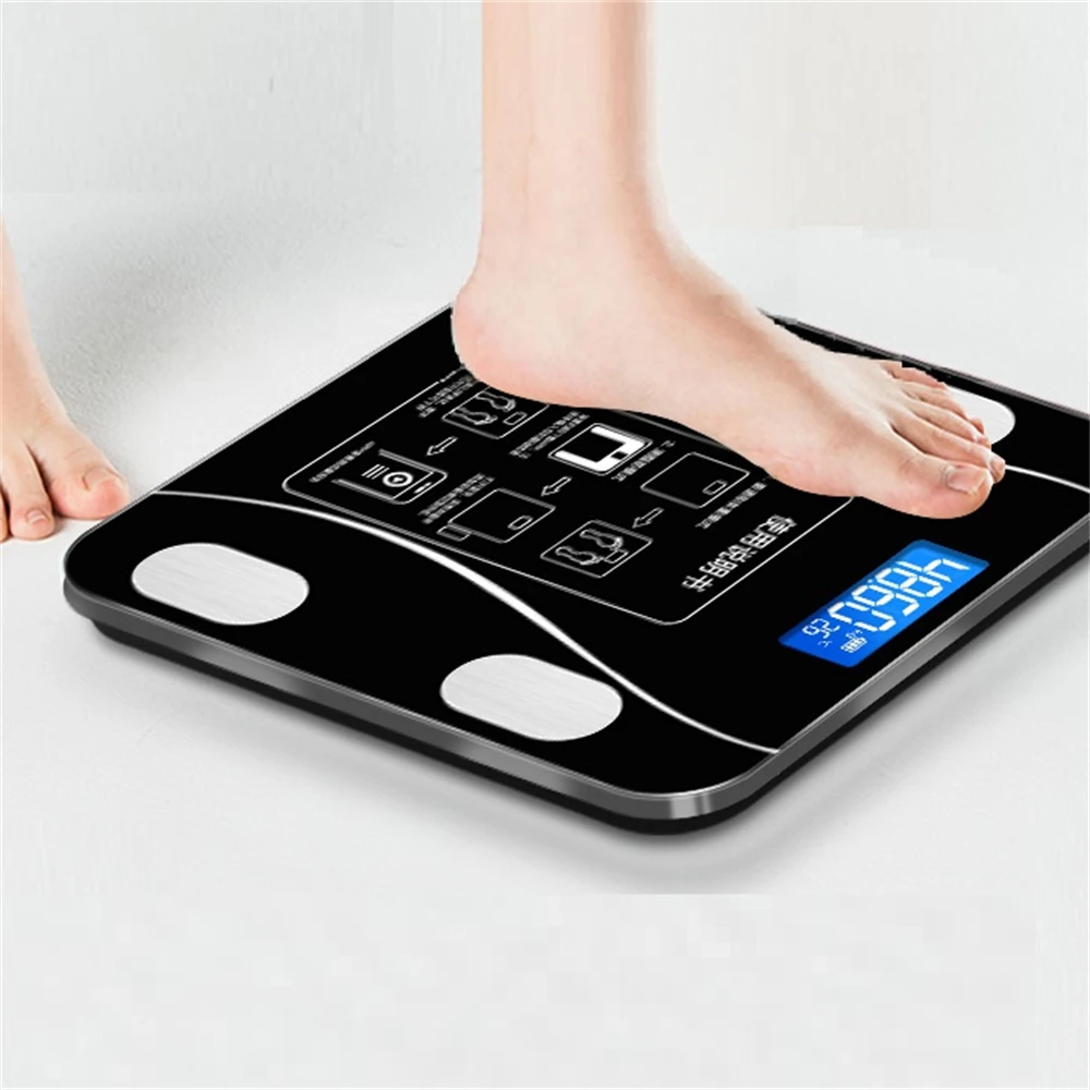 

Весы для измерения жира тела, умный беспроводной цифровой прибор для измерения индекса массы тела, с Bluetooth, для ванной комнаты, анализатор состава тела