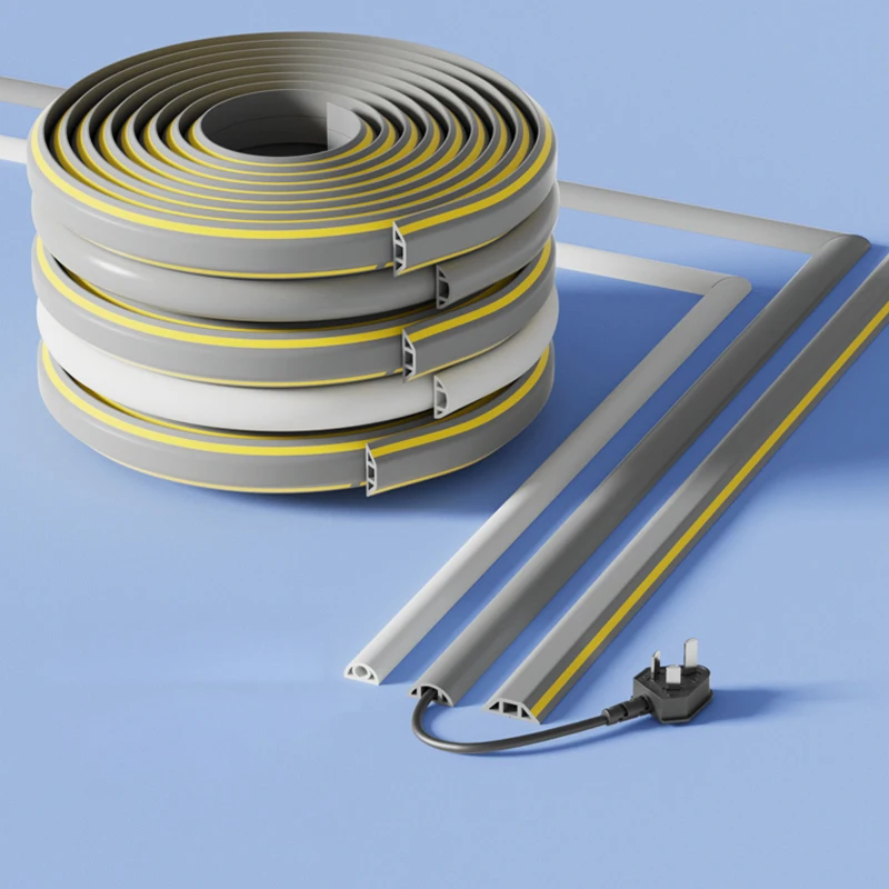 

Floor Cable Cover PVC Anti-extrusion Cord Protector Self-Adhesive Power Cable Protector Cable Cover Hider Covers Wire Organizer
