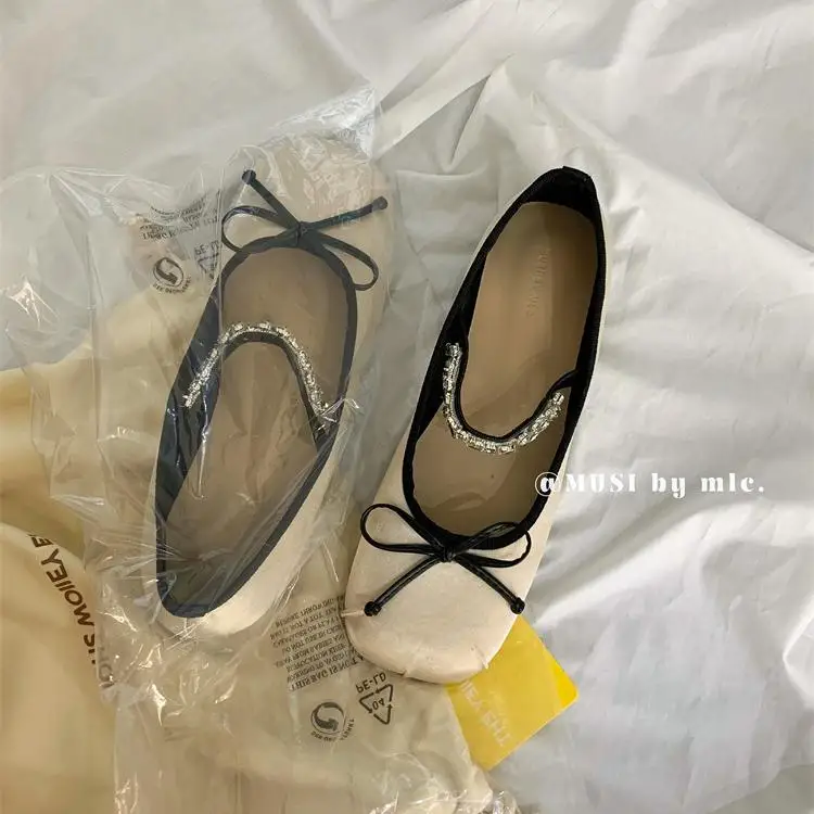 Корейская обувь с бантом женская элегантные женские балетки 2024 платье Modis