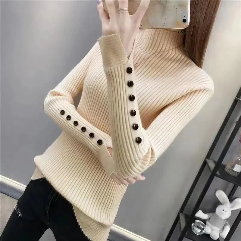 

Hot Sale 2023 New-coming Autumn Winter Warm knit sweater Femme Turtleneck Pullovers Sweaters Long Sleeve Slim Oversize Korean Wo