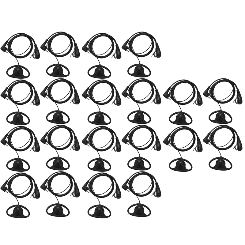

(10 Pack) 2Pin Advanced D Shape Clip-Ear Ptt Headset Earpiece Mic for Motorola 2 Way Radios Gp88S Gp300 Gp68 Gp2000