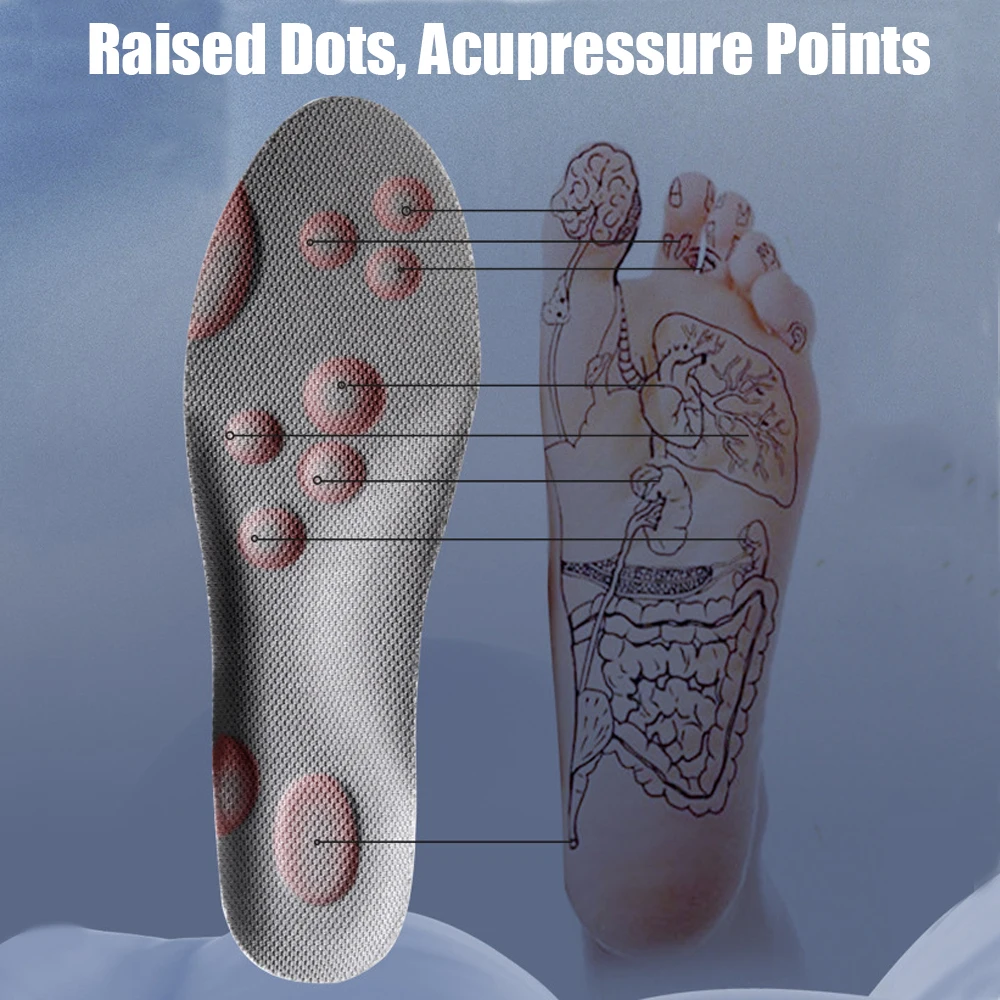 Foot Acupressure Massage Sports Insoles for Shoes Men Women Arch Support Running Insole Deodorant Shock Absorption Shoe Pads