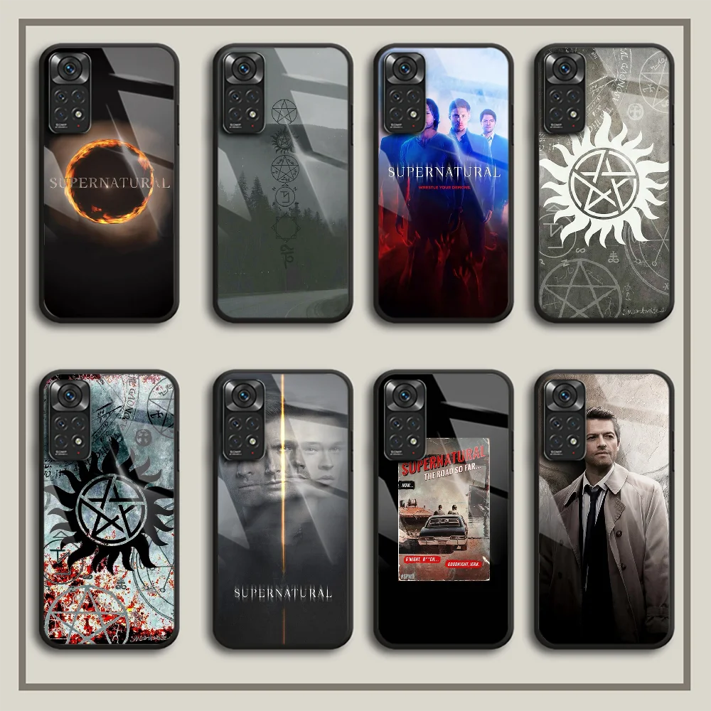 

Supernatural Tempered Glass Phone Case Cover For Xiaomi Redmi Note 6 7 8 9 10 11 12 K60 A C S Pro Plus Black