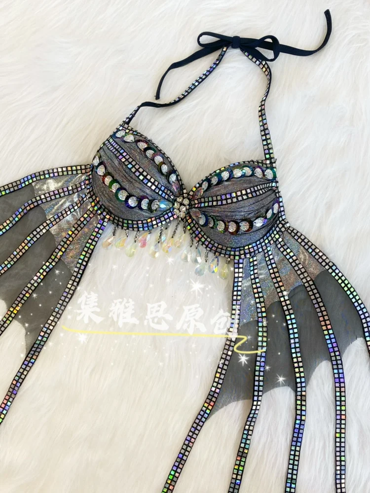 Оригинальный дизайн ручная работа блестки ракушки бисероплетение бахрома