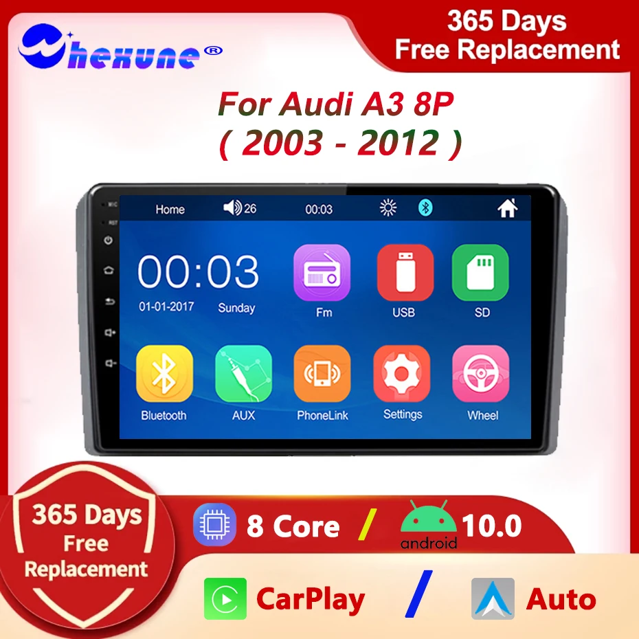 

Android 10 2Din Car Radio Navigator GPS Multimedia Video Player For Audi RS3 Sportback A3 8P S3 2003-2012 Stereo 2 Din Head Unit
