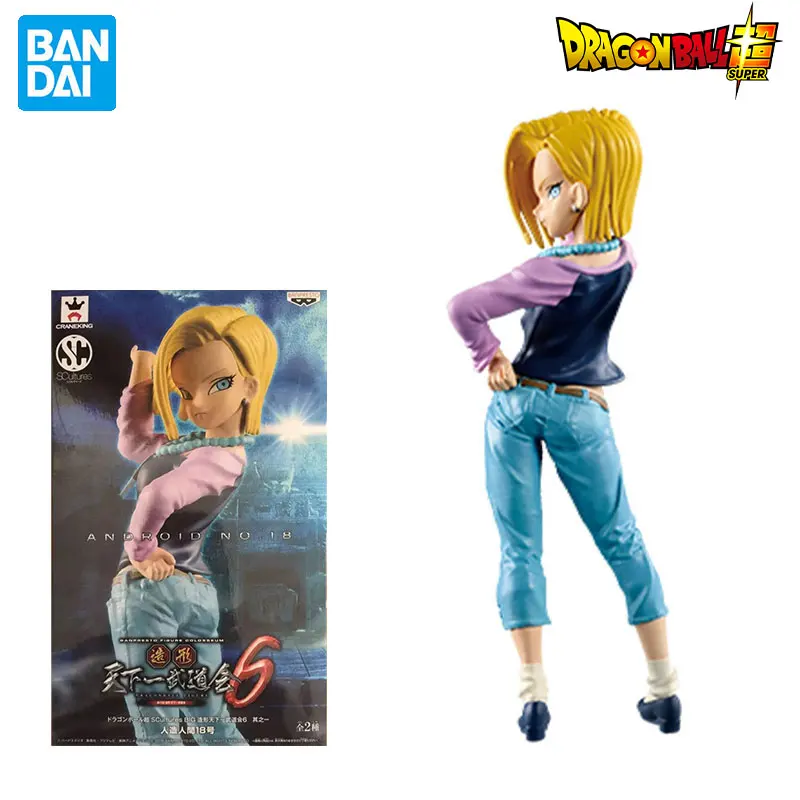

Фигурка BANDAI Dragon Ball Z, фигурка Android 18 SC, Коллекционная модель, игрушки для детей, рождественские игрушки, аниме фигурка, подарок
