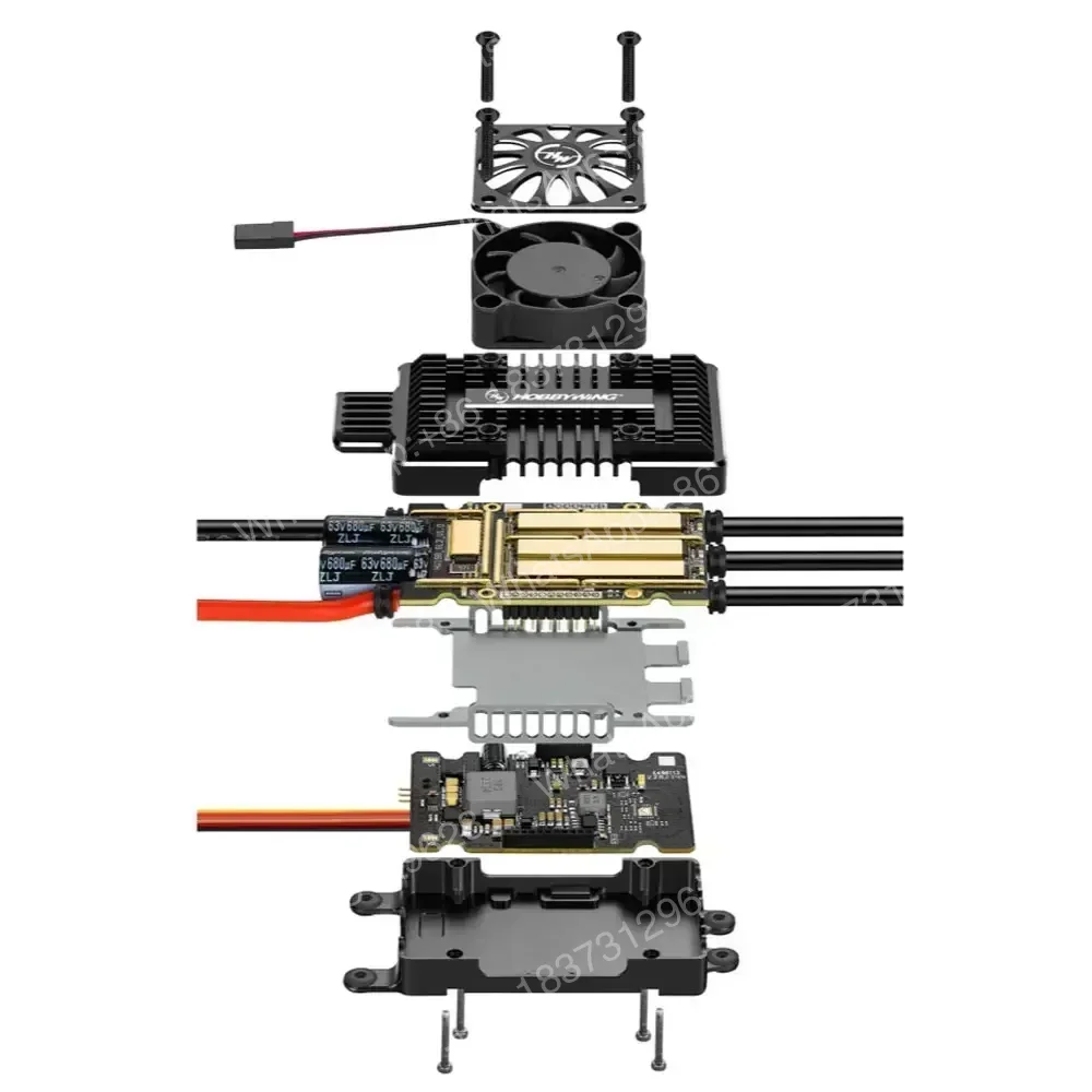 Фото Hobbywing Platinum HV KV180A SBEC V5 6-14S Бесщеточный ESC с 12В BEC и 32-битным процессором для вертолетов и самолетов 550-700 класса №2