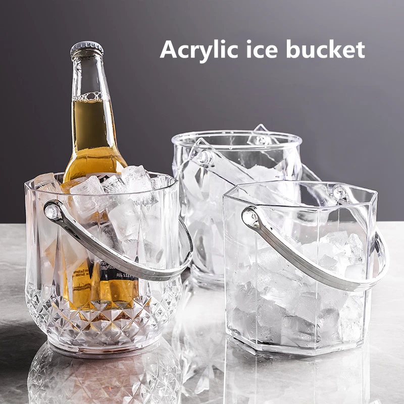

Acrylic Ice Bucket Bar KTV Plastic Ice Bucket Transparent Diamond Ice Bucket Champagne Bucket Beer Bucket