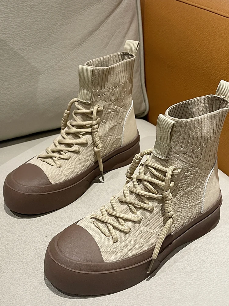 

Platform Sport Shoes Autumn Flats Women Botas 2022 New Trends Running Casual Ladies Shoes Dress Walking Travel Women Shoes Botas