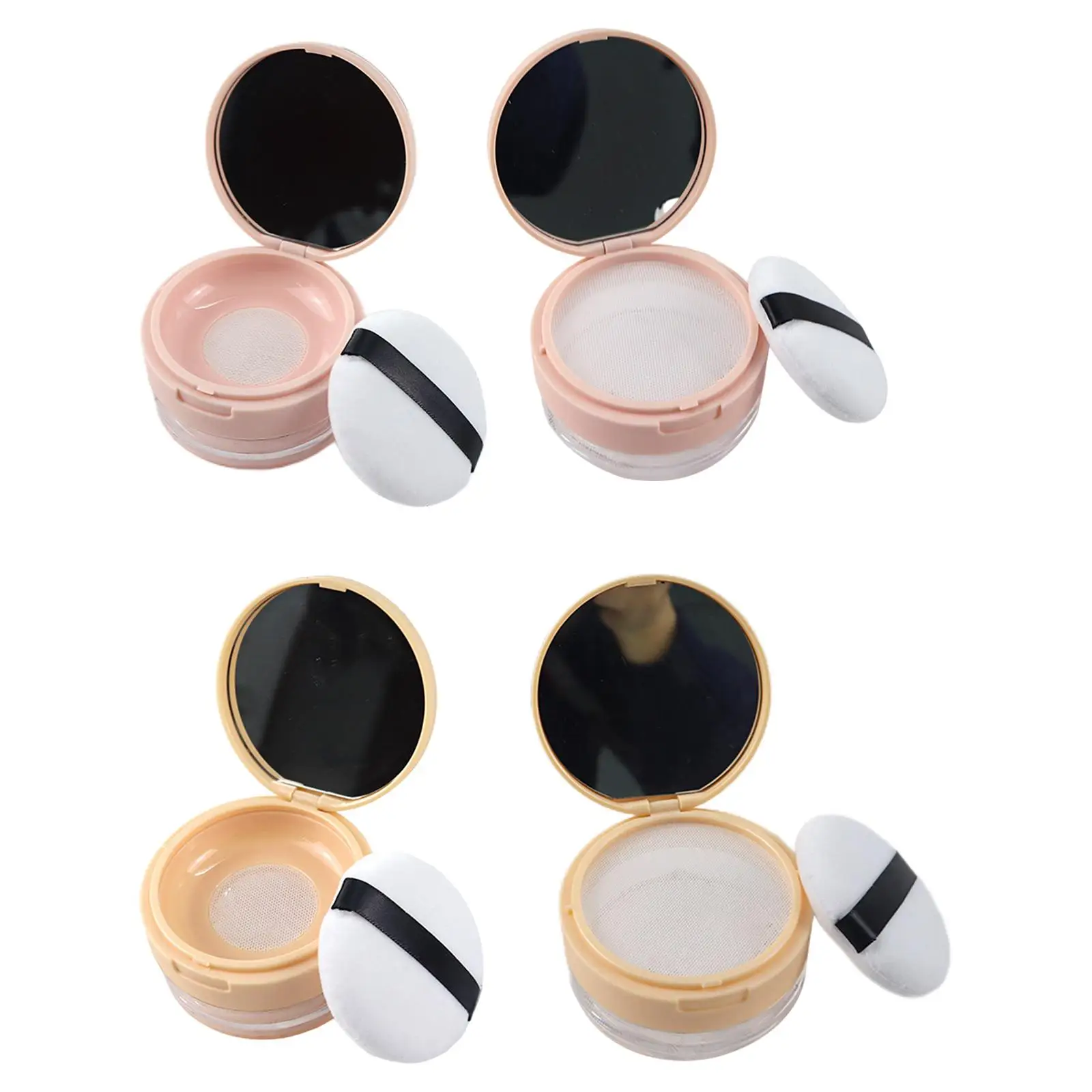 

Empty Loose with Puff Reusable Makeup Jar for Shopping