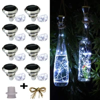 8PCS/Set 2m 20LEDs Diamond Wine Bottle Cork Solar Outdoor String Light Christmas Garden Tree Decorations Atmosphere LED Lamp