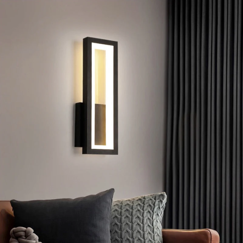 

Minimalist Black Ac96v-260v Light Bedside White Lamps Living Decoration Modern Room Led 17w Sconce Wall Home Aisle Bedroom Decor