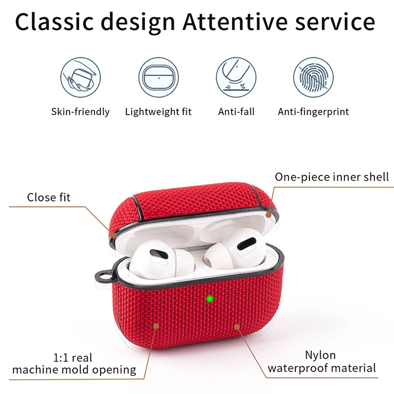 Нейлоновый чехол для Apple Airpods pro защитный беспроводных Bluetooth наушников Air Pods 1 2 |