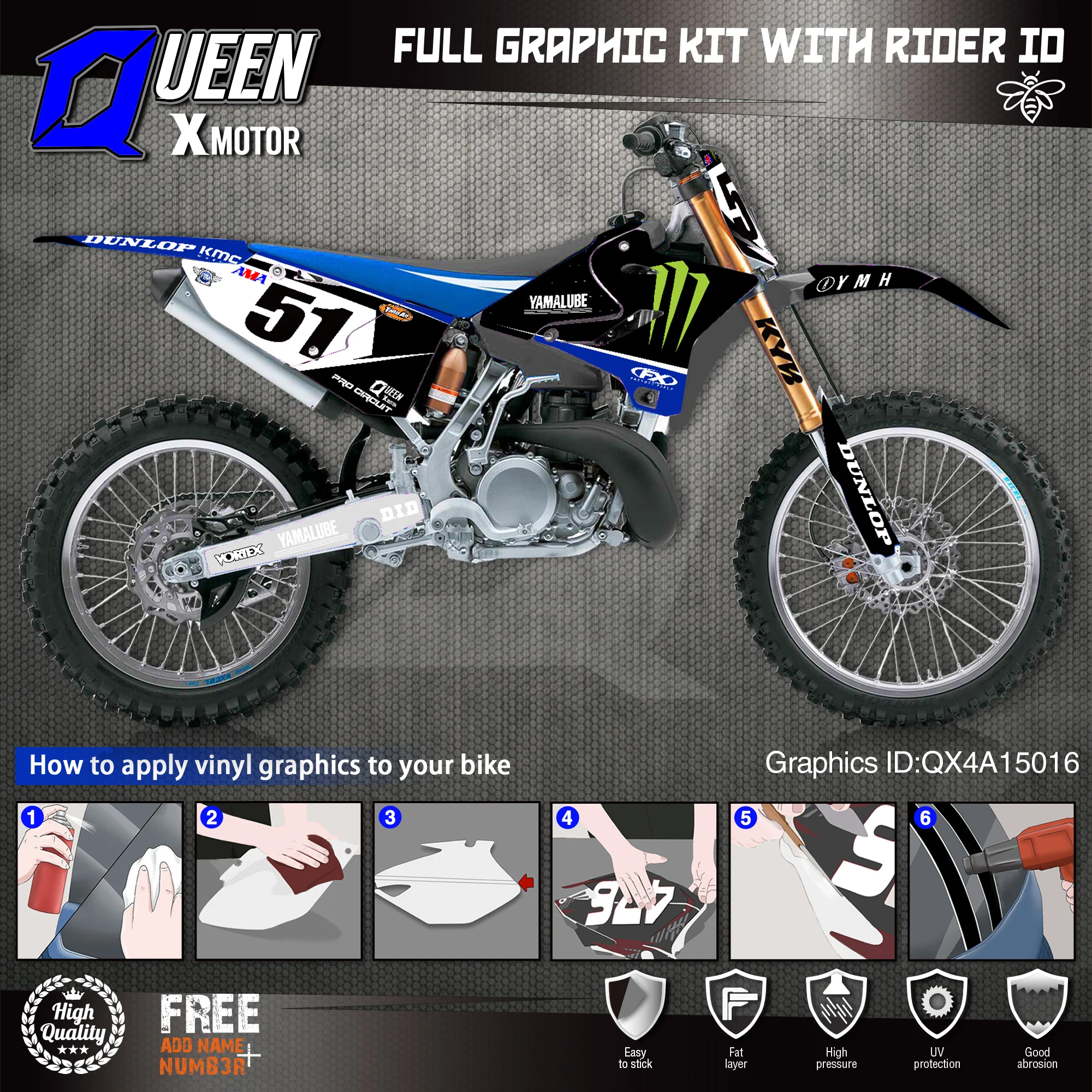 Королева X Мотор сделанный на заказ команда графика фоны наклейки 3м-наклейки