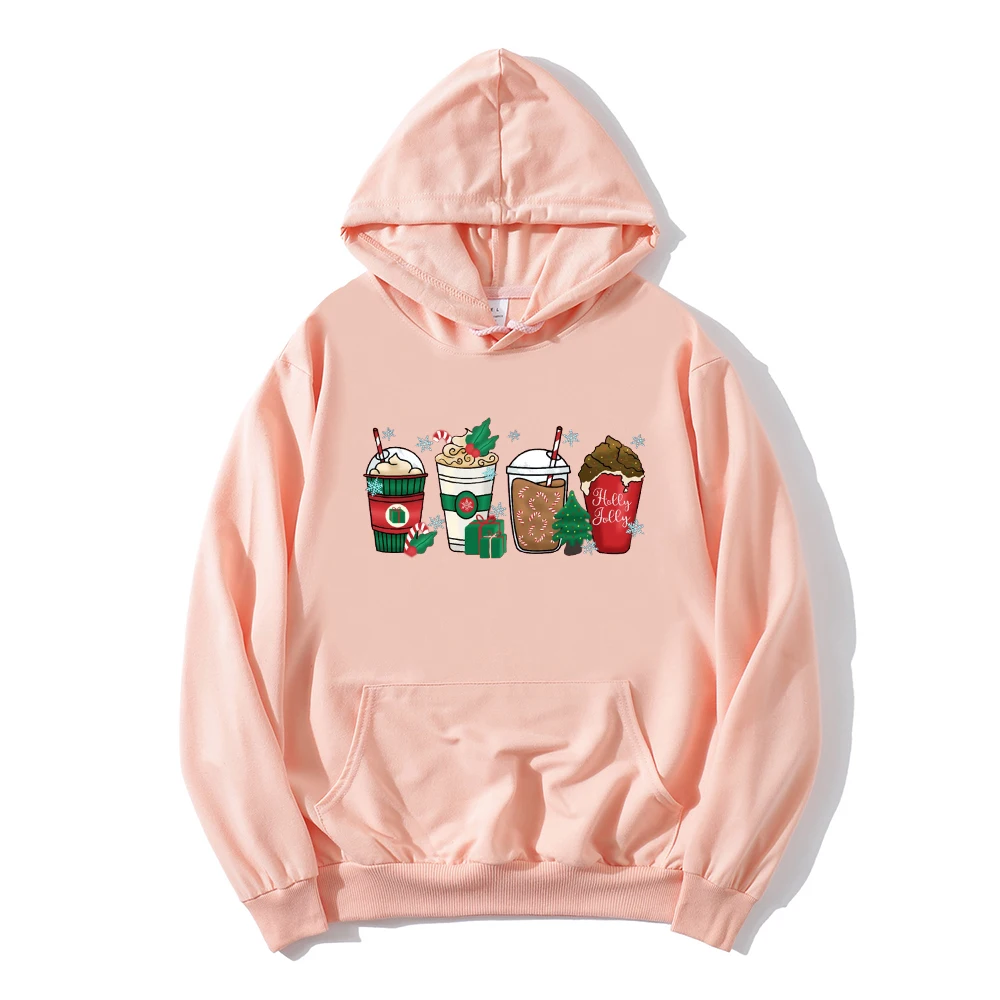 

Christmas Coffee Sweatshirt Christmas Latte Hoodies Women Harajuku Coffee Lover Sweatshirts Holiday Kawaii Clothes Tops