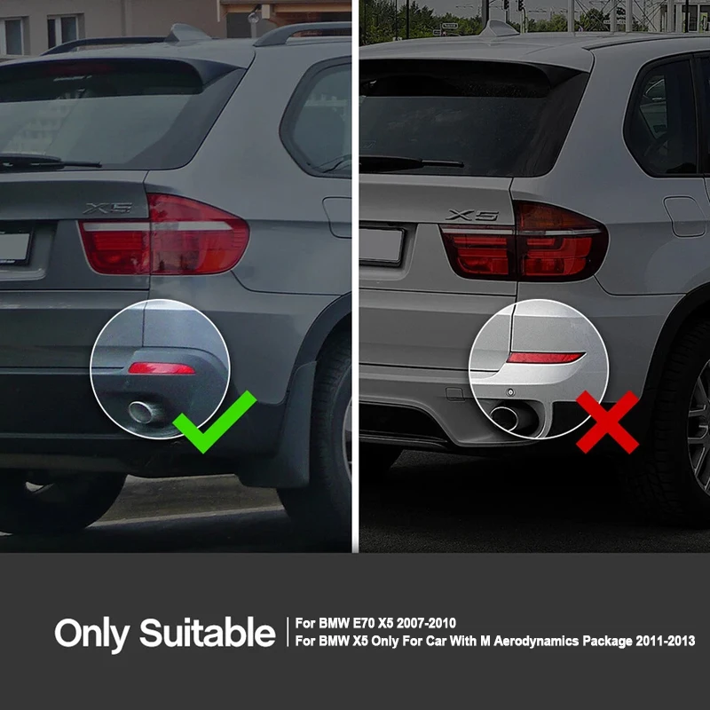 Фото 2 шт. затемненные/красные накладки на задние стоп-сигналы для BMW E70 X5 2007-2010 (без ламп) №1