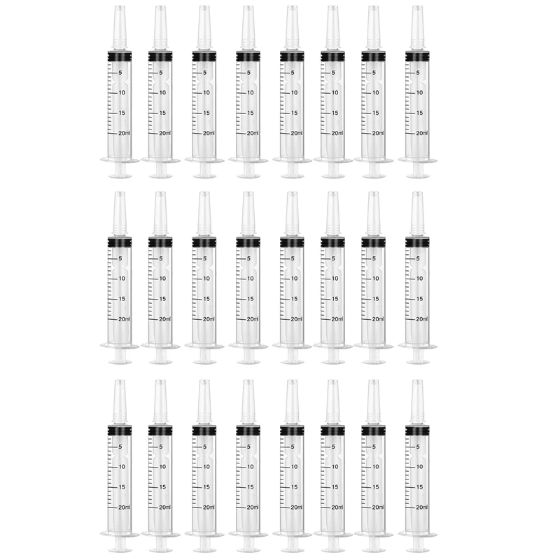 

Пластиковые шприцы с наконечником, 24 упаковки, 20 мл, для научных лабораторий, многоразовое измерение питательных веществ для гидропоники