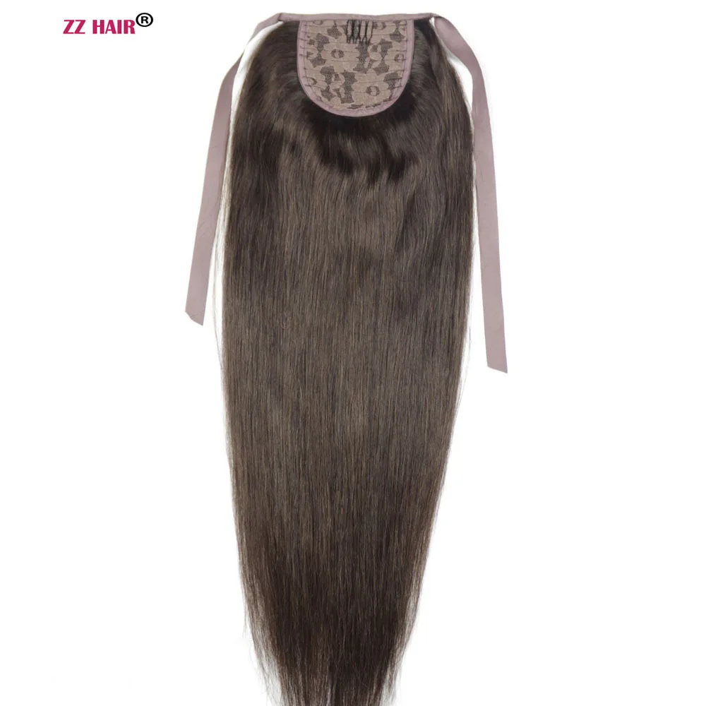 ZZHAIR бразильские человеческие волосы для улучшения 16-26 дюймов прямые 100% зажим
