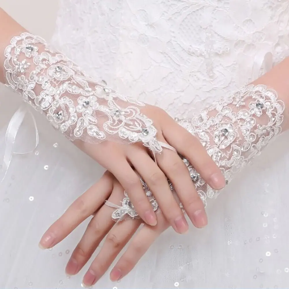 

Dress Children's Wear Wedding Flower Girl's Gloves Full Finger Mittens Bridal Gloves Stage Gloves Princess Gloves