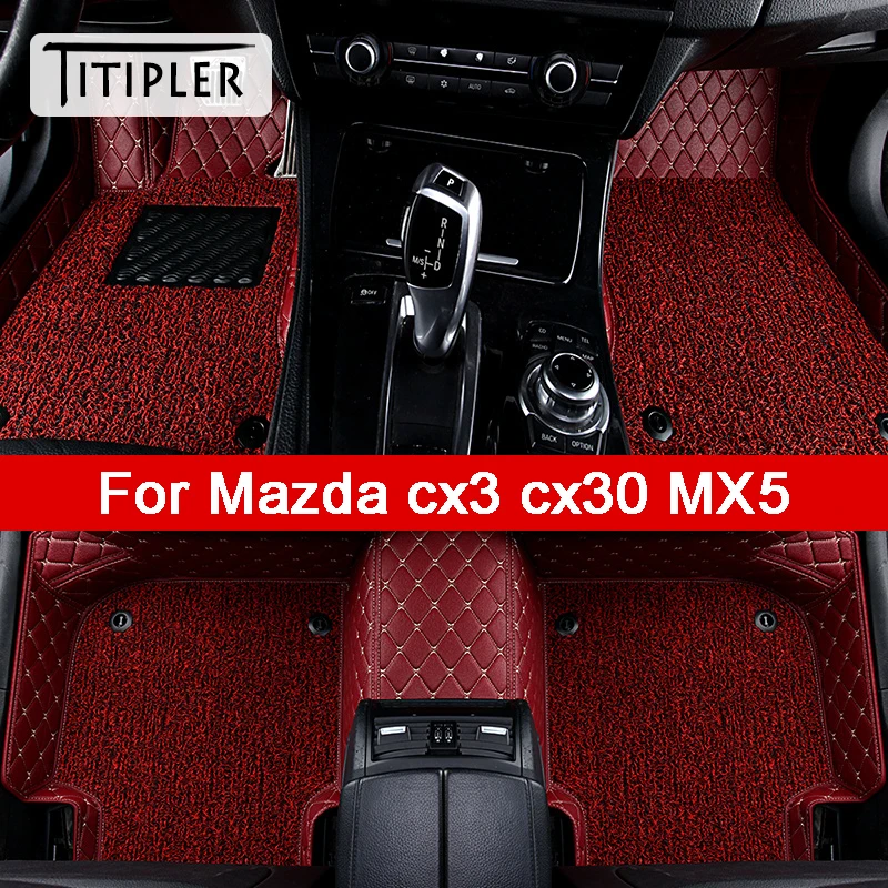 

TITIPLER Car Floor Mats For Mazda CX3 CX30 MX5 Foot Coche Accessories Carpets