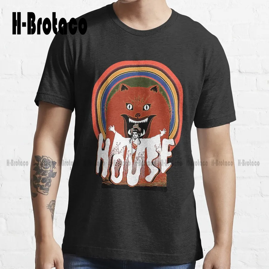 

1977 футболка Hausu (House), трендовая футболка, индивидуальный подарок, забавная художественная уличная одежда, мультяшная футболка, стиль унисек...