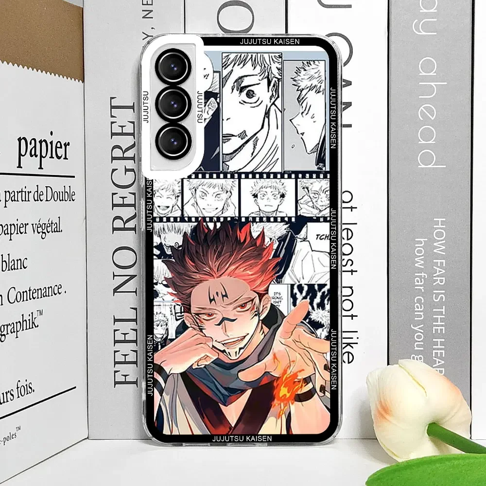 Аниме Чехол для Samsung Galaxy S22 S20 S21 S23 S24 Ultra Plus FE прозрачные чехлы Yuji Itadori Gojo Satoru
