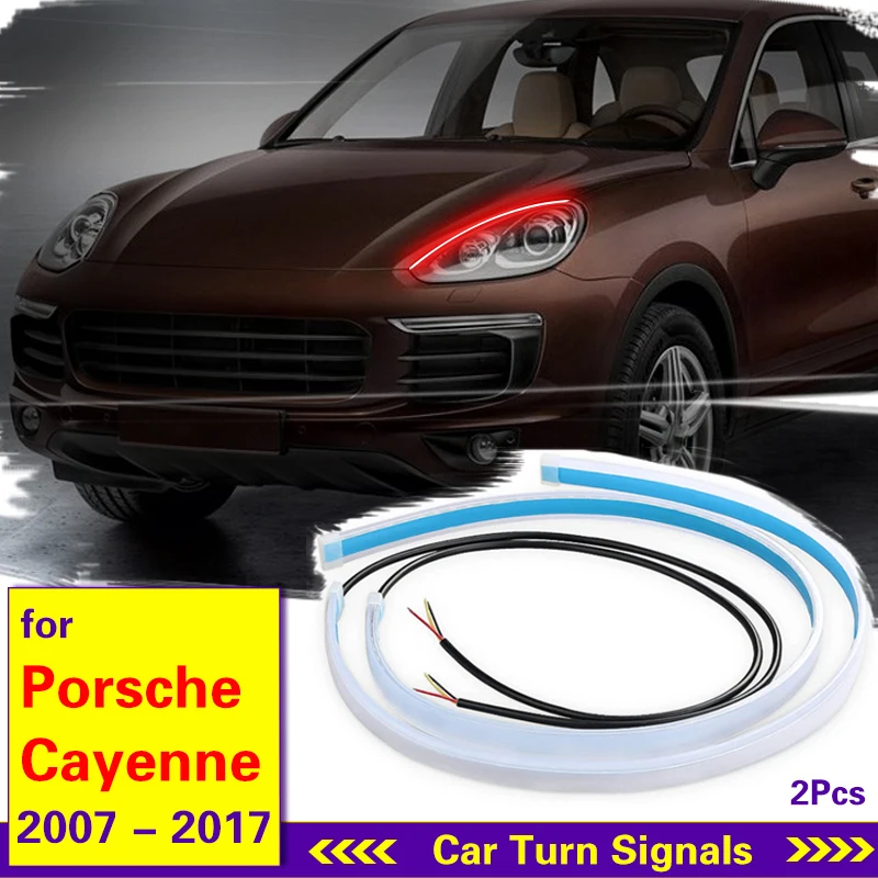 

For Porsche Cayenne 2007-2017 Car Daytime Running Light Strip Waterproof Flexible Soft Tube Guide Headlight LED Strip Lights 12V
