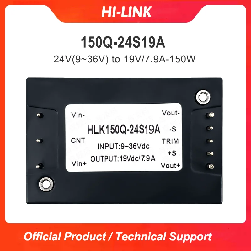 Фото Модуль питания HLK-150Q-24S19A 150 Вт DC-DC, вход 9-36 В постоянного тока, выход 19 В 7.9 А, блок питания 1/4 Brick, широкий диапазон входного напряжения 4:1, для промышленного и железнодорожного применения №1