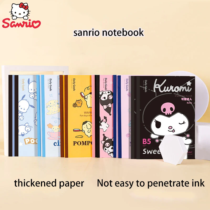 2Pcs Kuromi My Melody Cinnamoroll Notebook B5 Habit Record Lined Book Pupils Exercise Book Wrong Question Book Kawaii Girl Gift