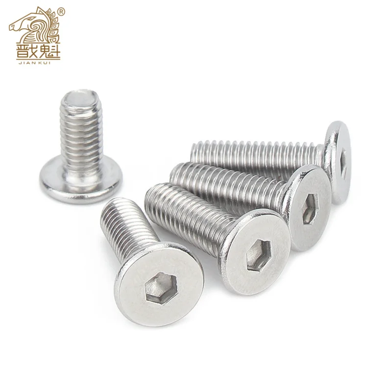 

5/10/20/50 PCs cm m1.6 M2.5 m3 M4 M5 M6 M8 304 hexagon hollow ultra-thin stainless steel ultra-low flat round head bolt