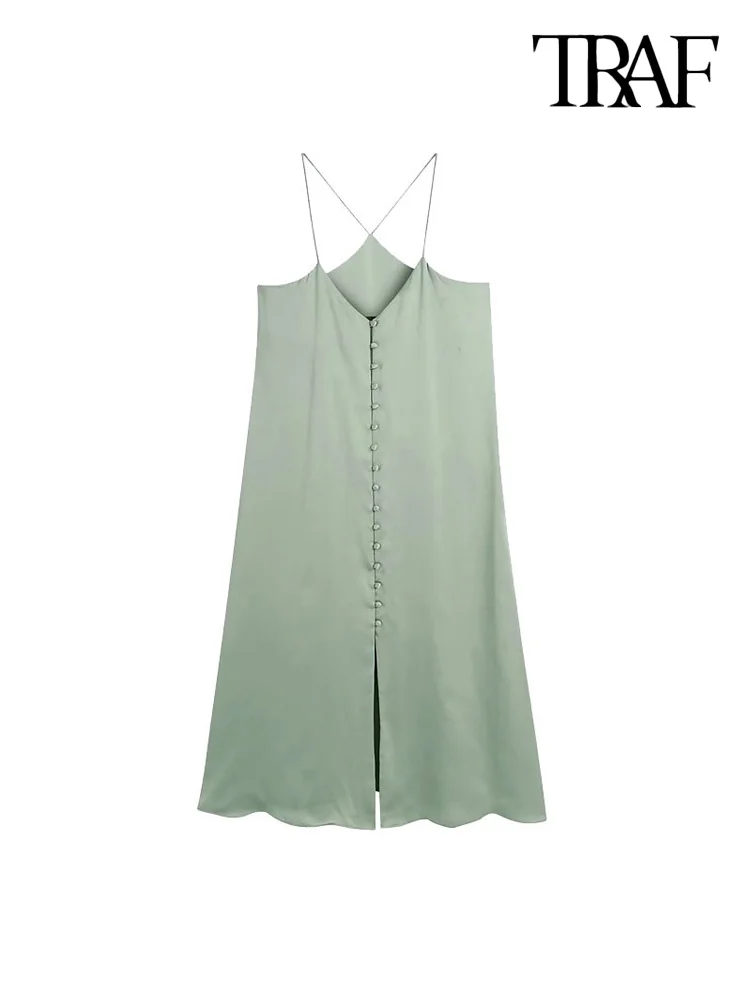 

Платье-миди на пуговицах, с V-образным вырезом