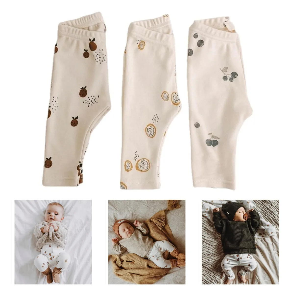 

In Stock Ins Children's Clothing Organic Cotton Baby Pants Girls Boys Baby Outer Wear Leggings Trousers