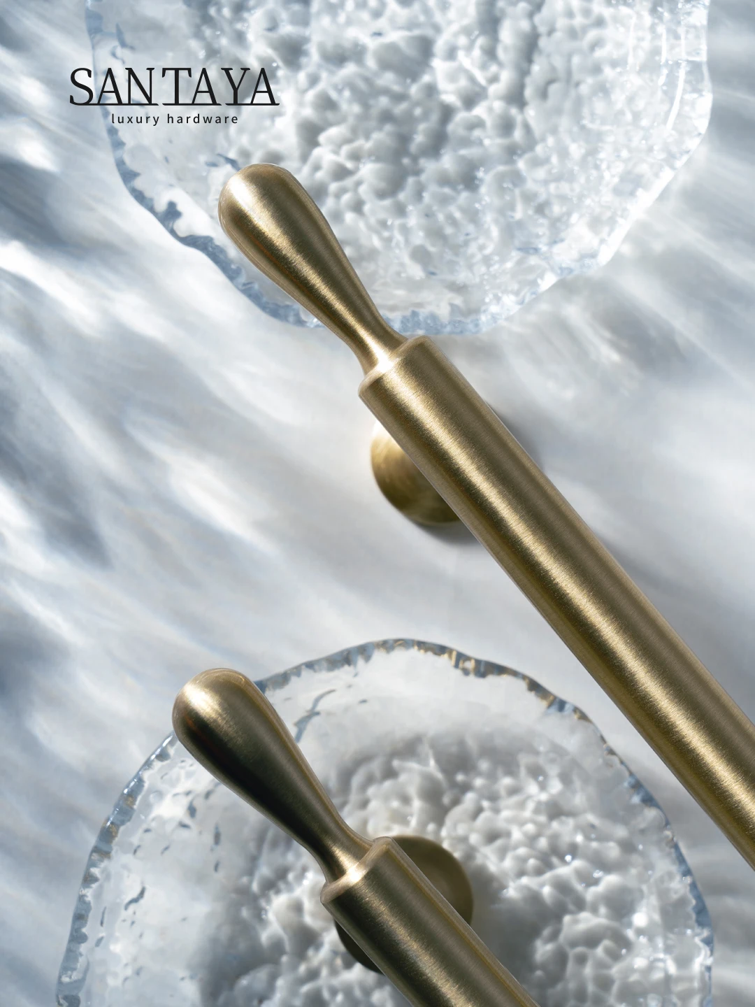 Твердая латунь европейские роскошные капли воды стильная мебельная ручка ручки