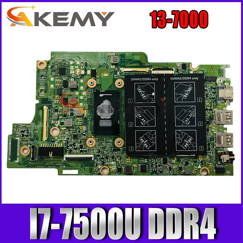 

Материнская плата для ноутбука DELL Inspiron 13-7000 7368 7378 7569 7579 с i7-7500U DDR4 CN-0FF2FN 0FF2FN 0XDV20 100% полностью протестирована