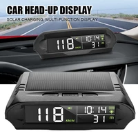 wireless car hud head up display solar powered windscreen projector digital speedometer universal speed display overspeed alarm