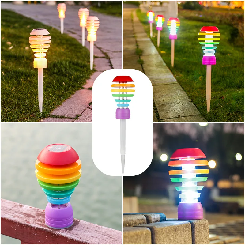 

Solar Lamps for The Garden Outdoor Round Bulb Rainbow Bowling Ball Ground Light Waterproof Solar Lawn Lights for Home Garden