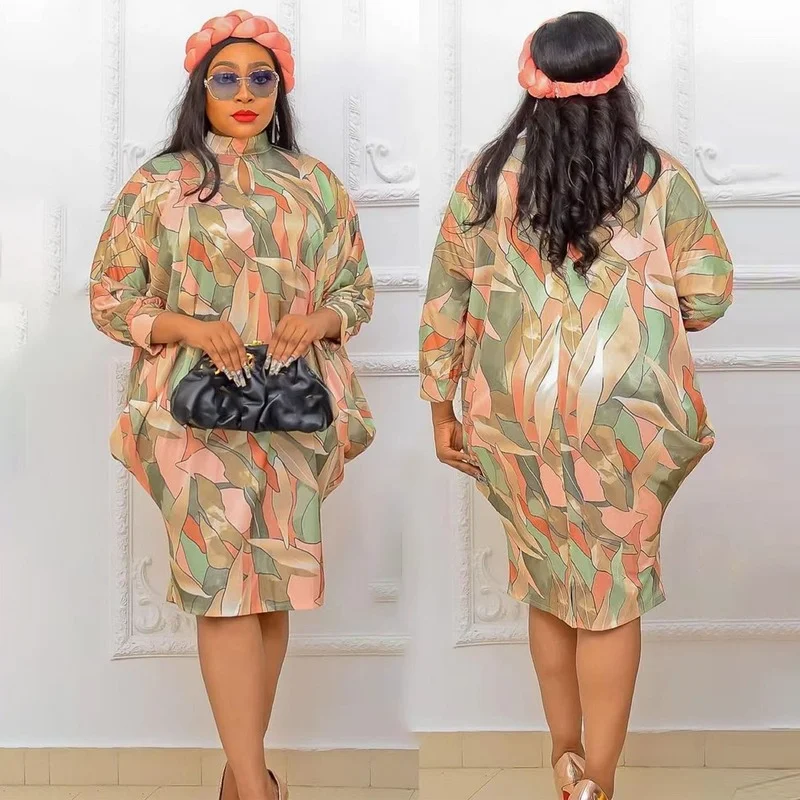 

African Dashiki Print Boubou Plus Size Dresses For Women Ankara Traditional Outfit New Africa 2022 Autumn Vetement Femme
