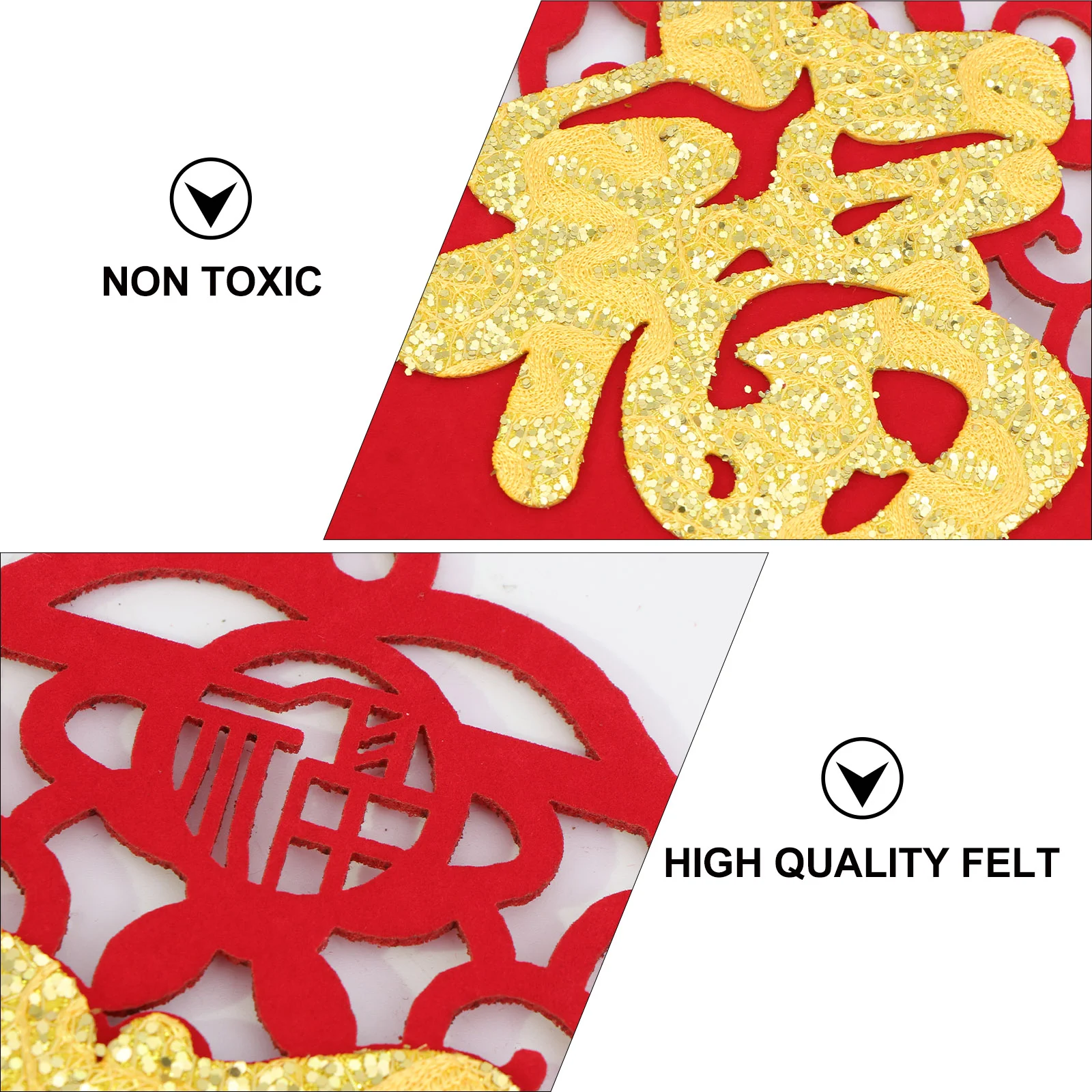 

1 Pair Spring Festival Decor Chinese New Year Hanging Decor Blessing Ornament