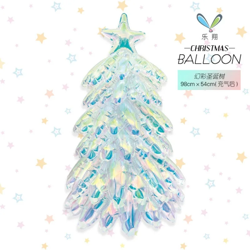 New Magic Color Medium Christmas Tree Aluminum Film Balloon Eve Party Decoration Photo