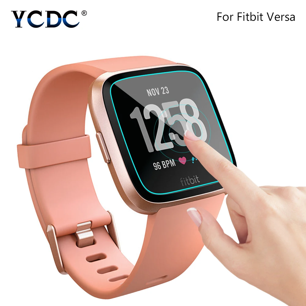 

Ультратонкое закаленное стекло для защиты экрана для умных часов fitbit versa, ремешок, аксессуары, закаленное стекло, защита экрана